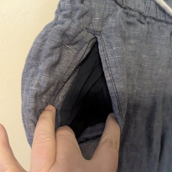 C&C California 100% Linen Pants Fisherman Core Lagenlook Chambray Rope Nautical - Picture 7 of 8